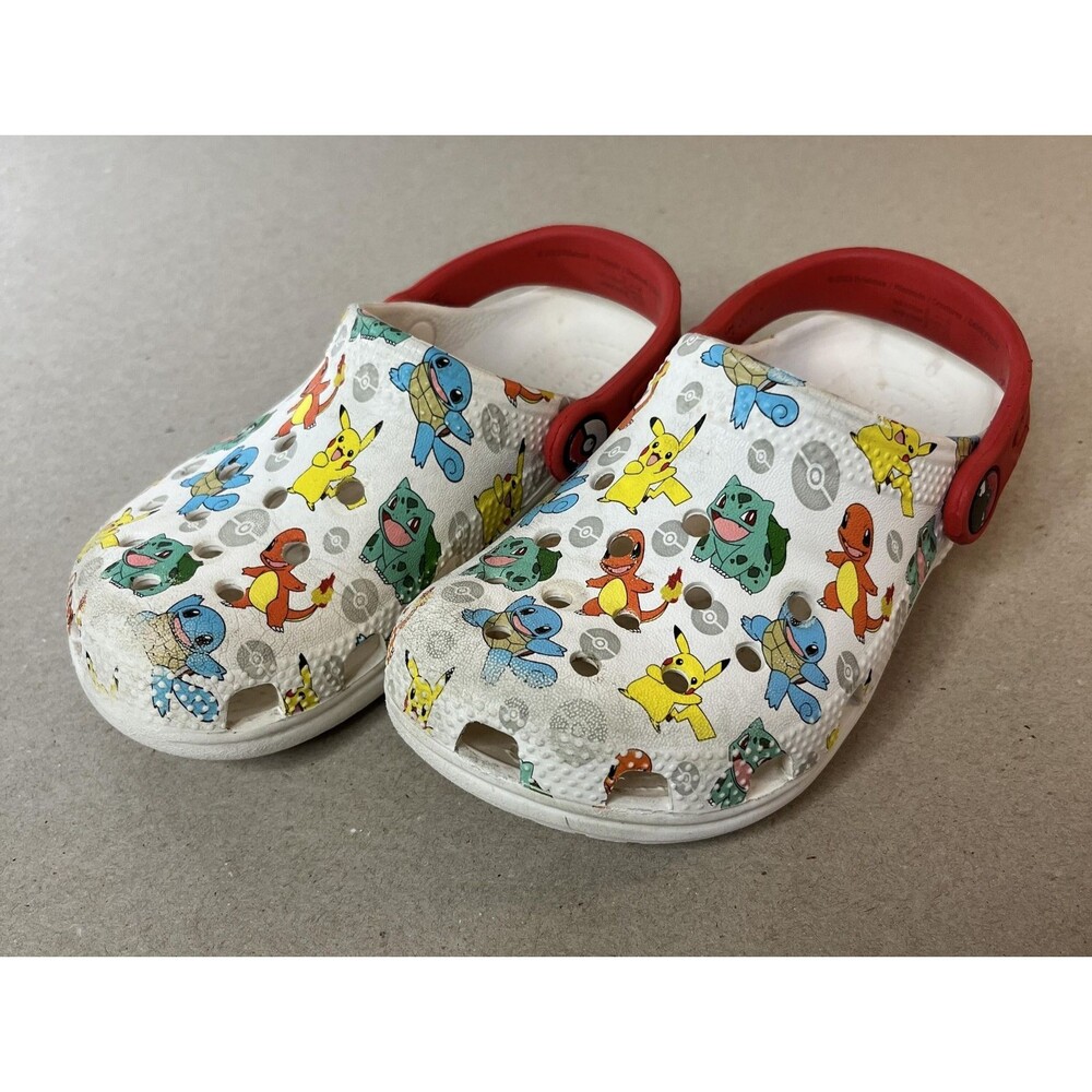 Pokemon Crocs Shoes Kids Size 11 Pikachu Squirtle Clog Sandal